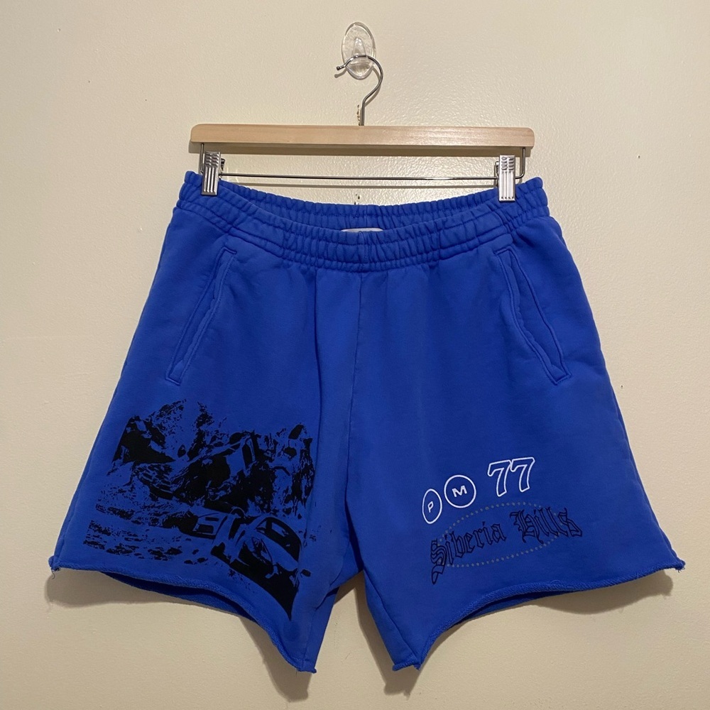 SIBERIA HILLS BLUE COTTON SHORTS . Size S